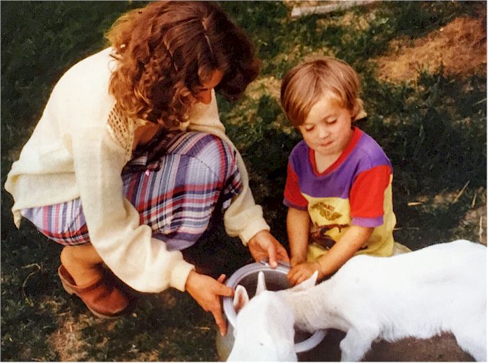 Mom Chris and Baby Goats